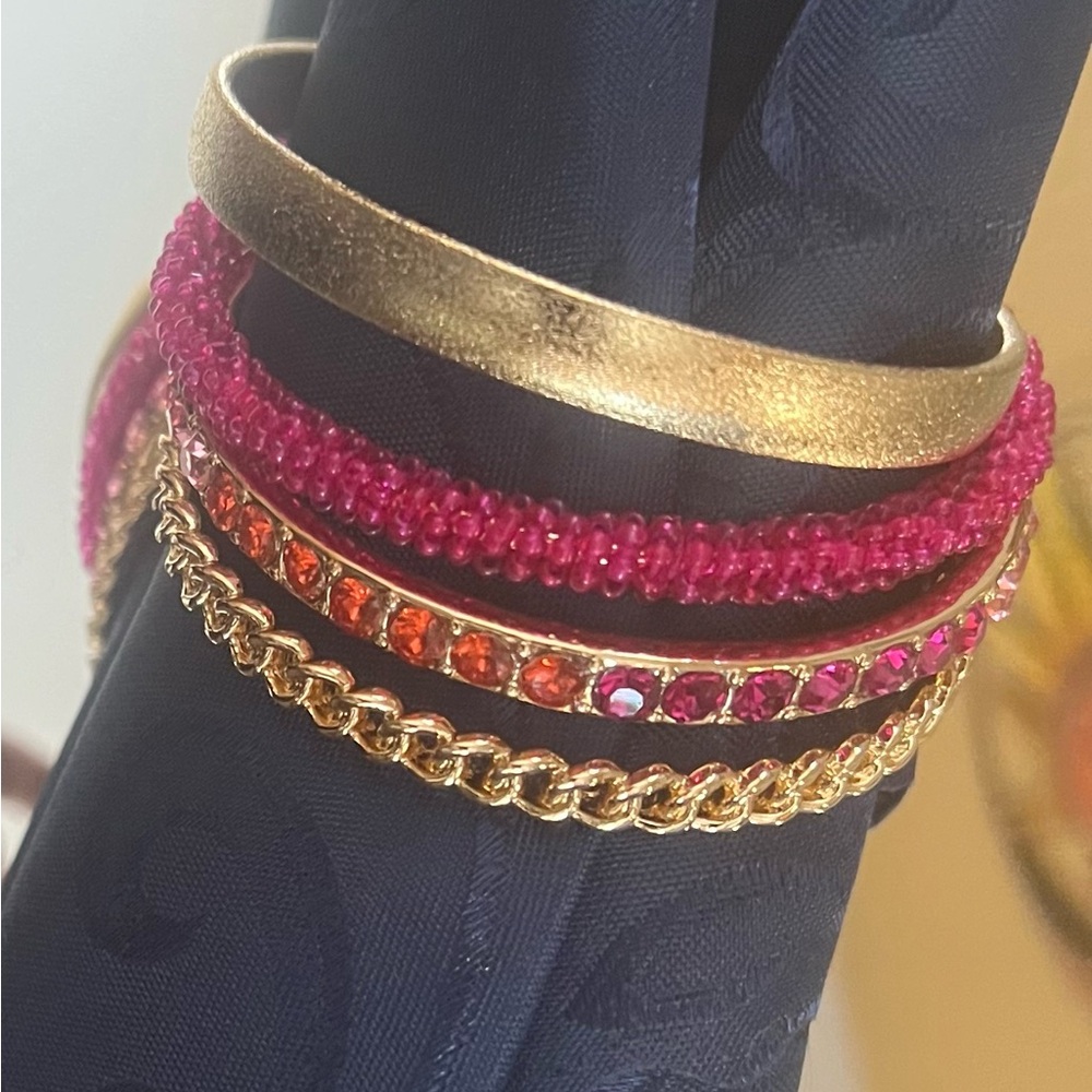 INC International Concepts Gold and Red Bracelet Set